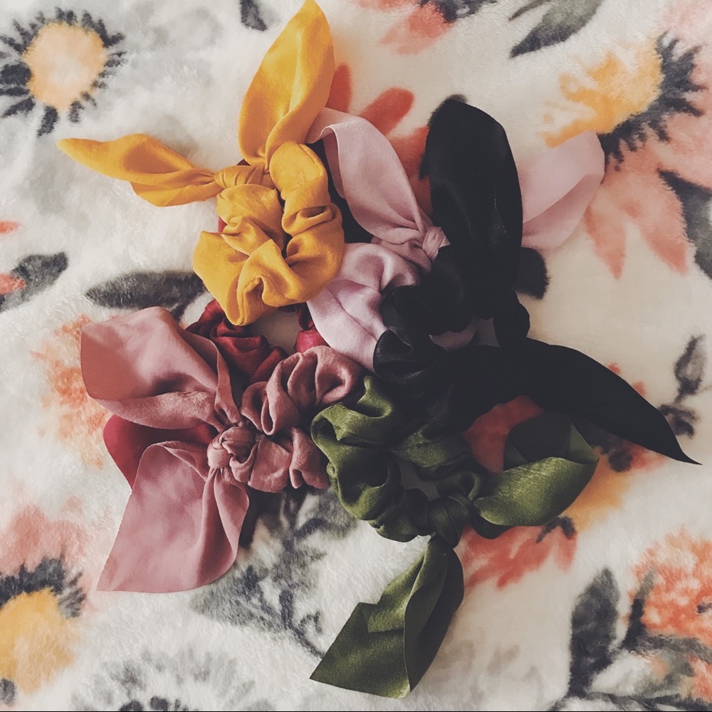 Bunny Ear Bow Scarf Hair Scrunchies